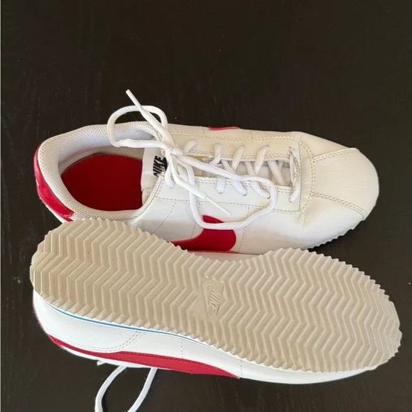 Nike Kids Cortez Leather White Sneakers Size 7 Youth - Picture 5 of 9